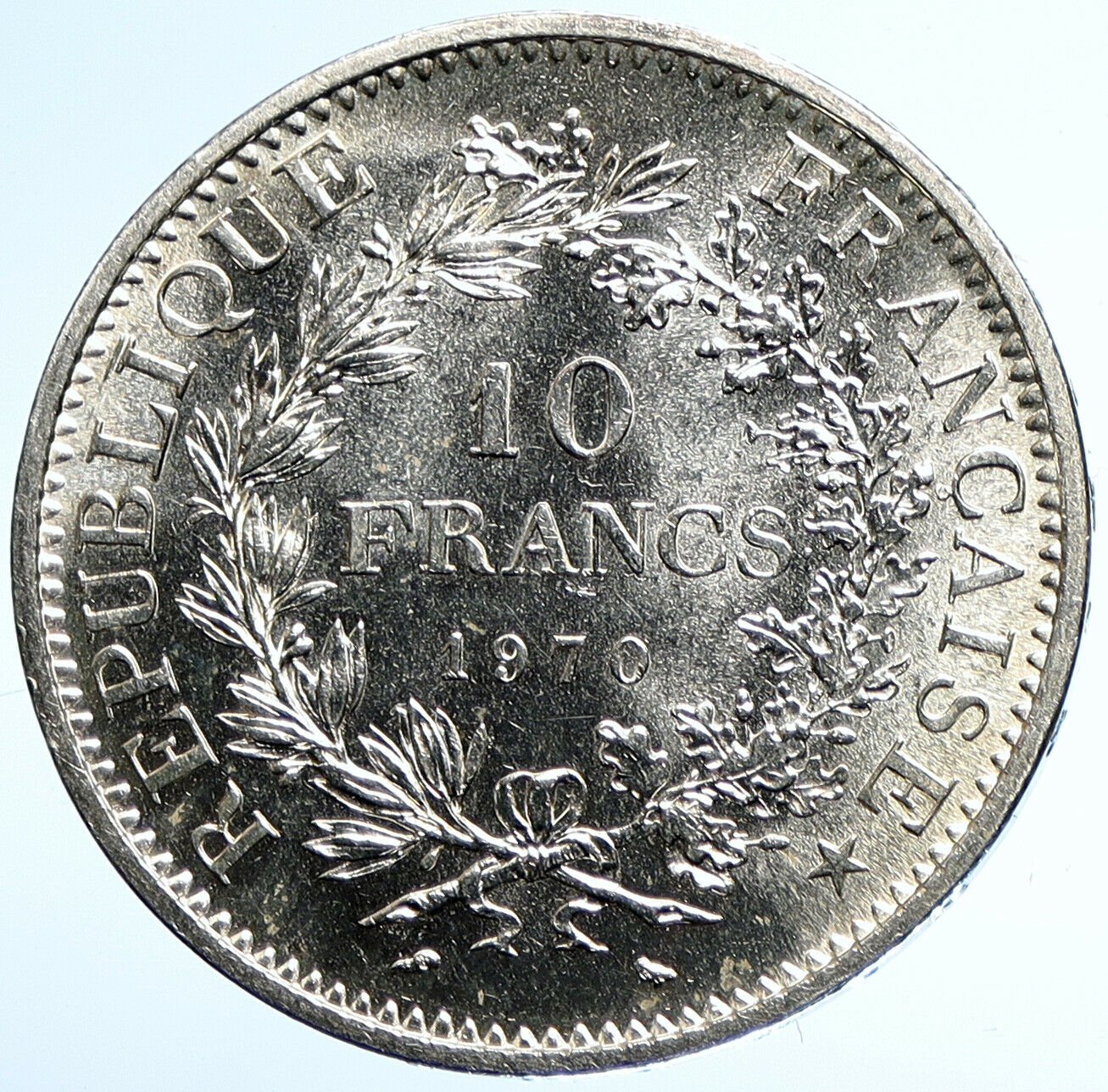 1970 FRANCE Large HERCULES Motto Vintage Silver 10 FRANCS French Coin i107735