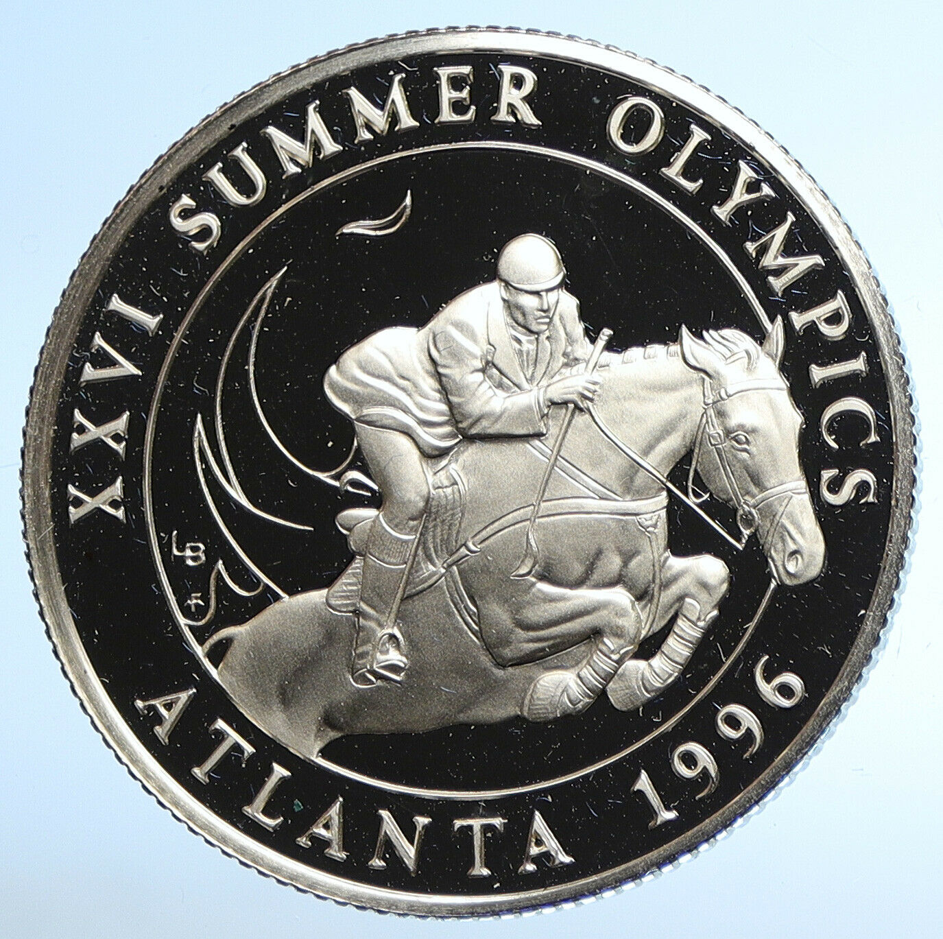 1995 TURKS & CAICOS Elizabeth II ATLANTA Olympic PF Silver 20 Crown Coin i107833