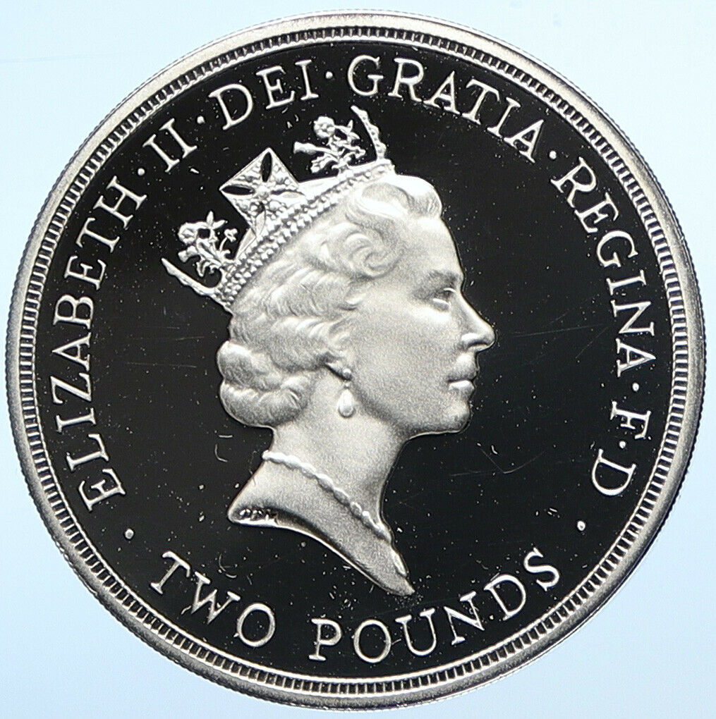 1989 BRITAIN Elizabeth II CLAIM OF RIGHT Proof Piefort Silver 2 Pnd Coin i107718