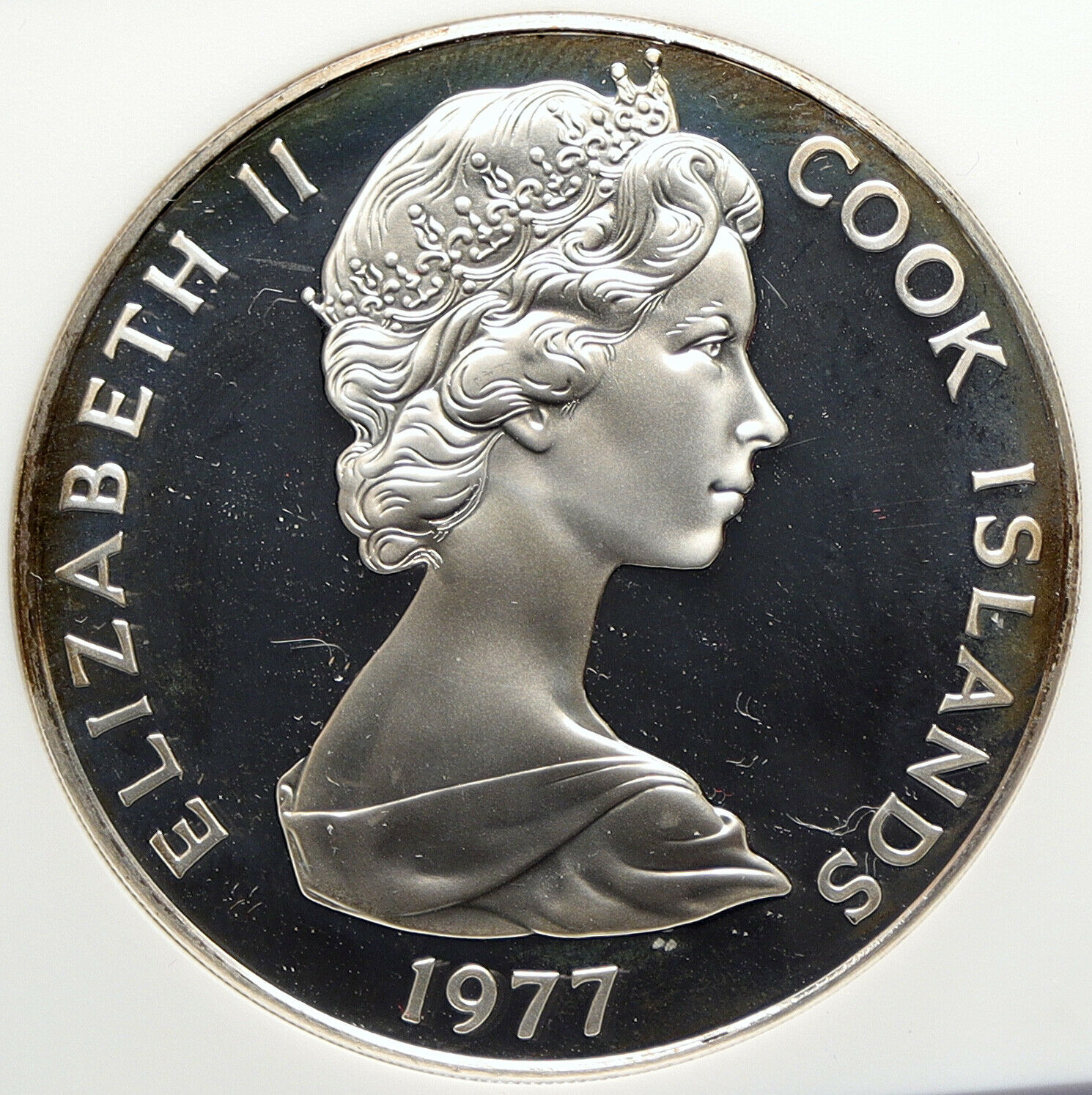 1977 COOK ISLANDS Elizabeth II ATIU SWIFTLET Proof Silver $5 Coin NGC i106357