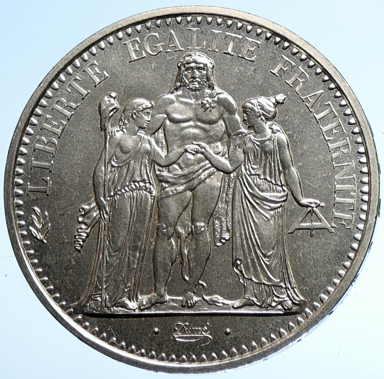 1969 FRANCE Large HERCULES Motto Vintage Silver 10 FRANCS French Coin i107738