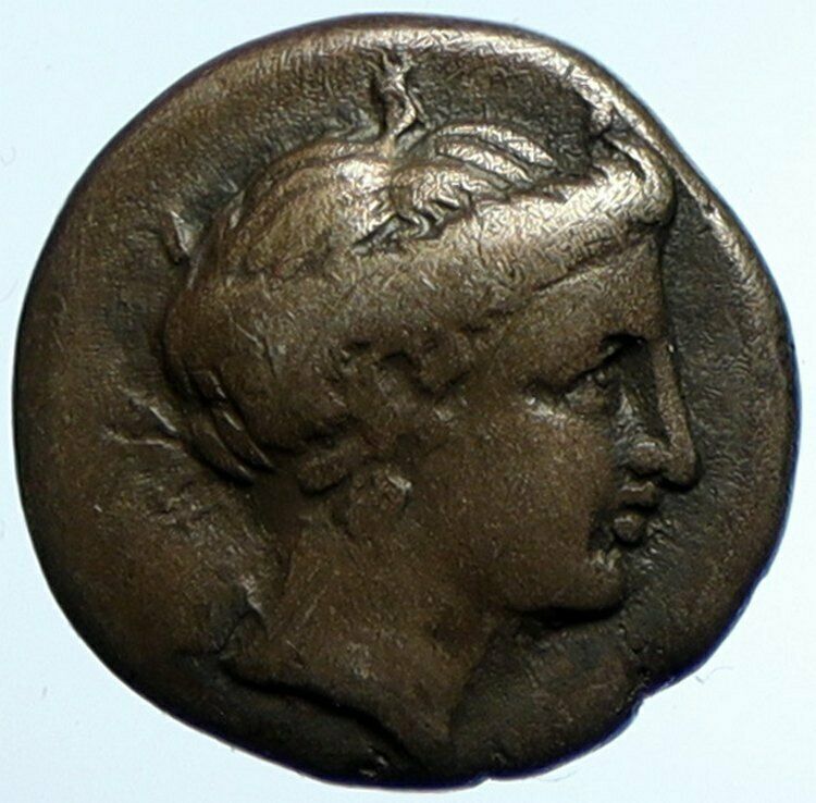 CHALKIS in EUBOEA 290BC Nymph & Eagle Authentic OLD Ancient Greek Coin i104728