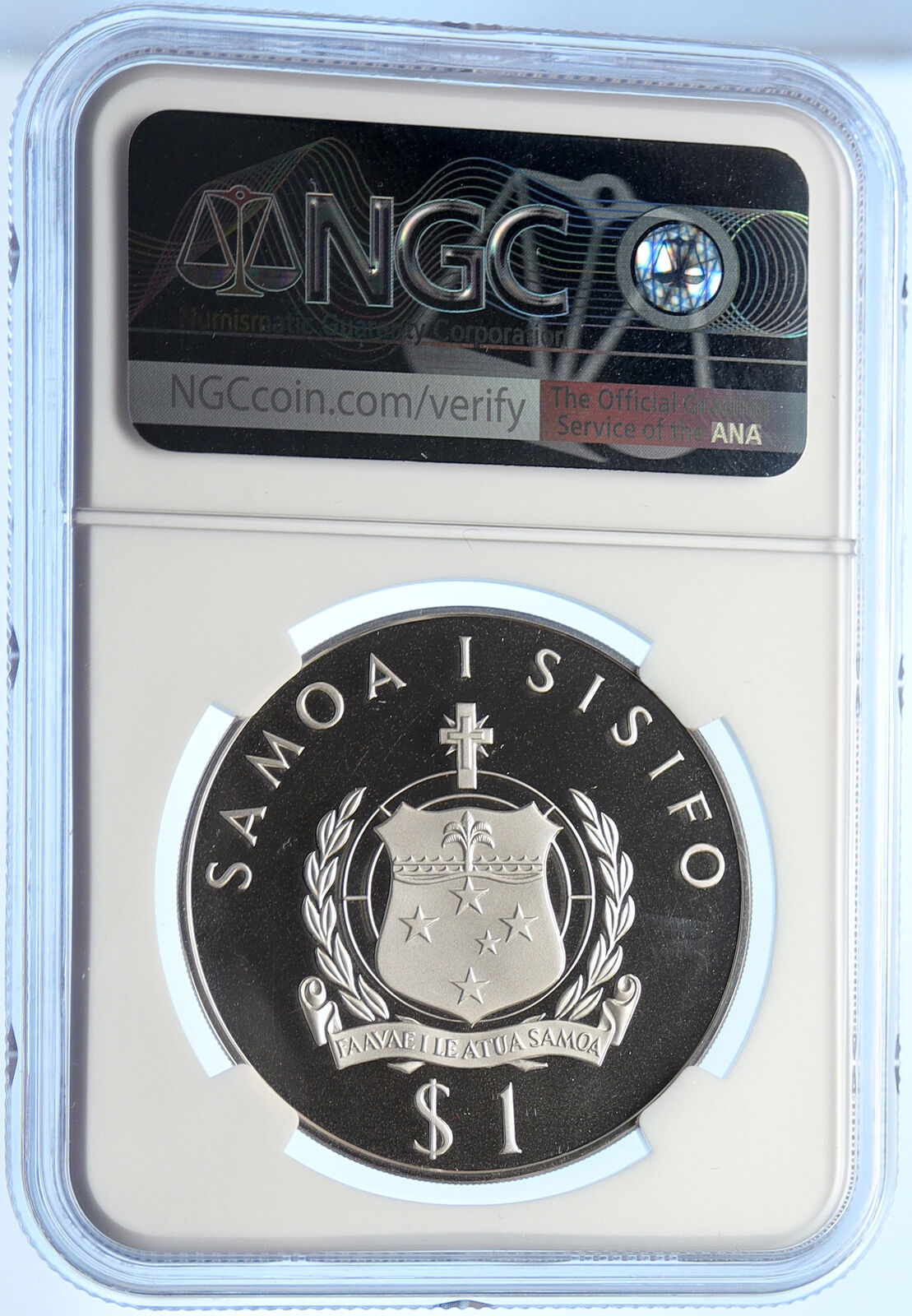 1976 SAMOA UK British OLYMPIC GAMES Weights Proof Silver Tala Coin NGC i106382