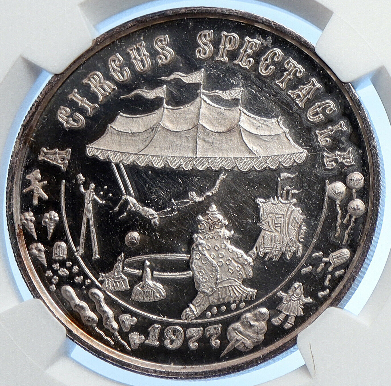 1977 US New Orleans KREWE OF SPRITES Mardi Gras Proof Silver Medal NGC i106240