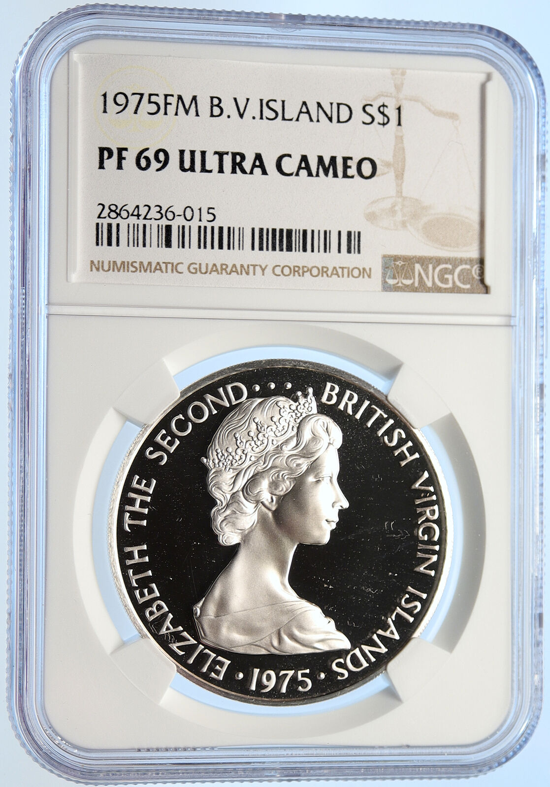 1975 British Virgin Islands UK Elizabeth II BIRD Proof Silver Coin NGC i106421