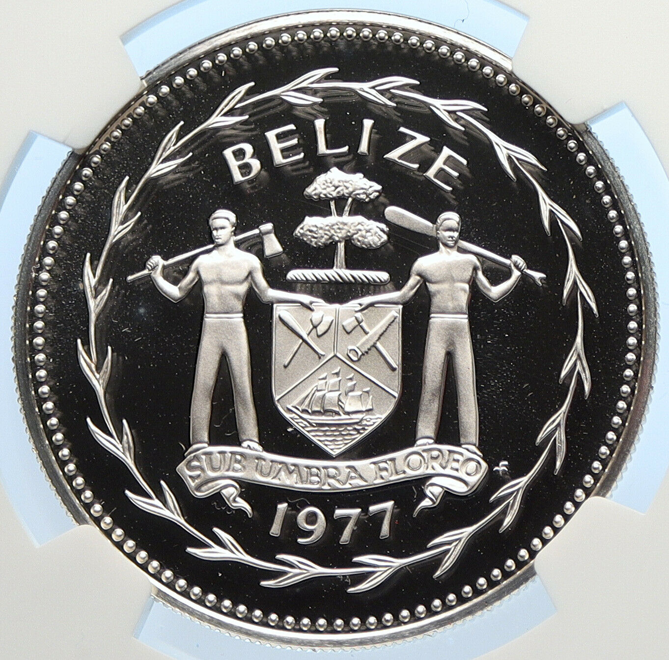 1977 BELIZE Avifauna Toucan BIRD Old VINTAGE Proof Silver $5 Coin NGC i106417
