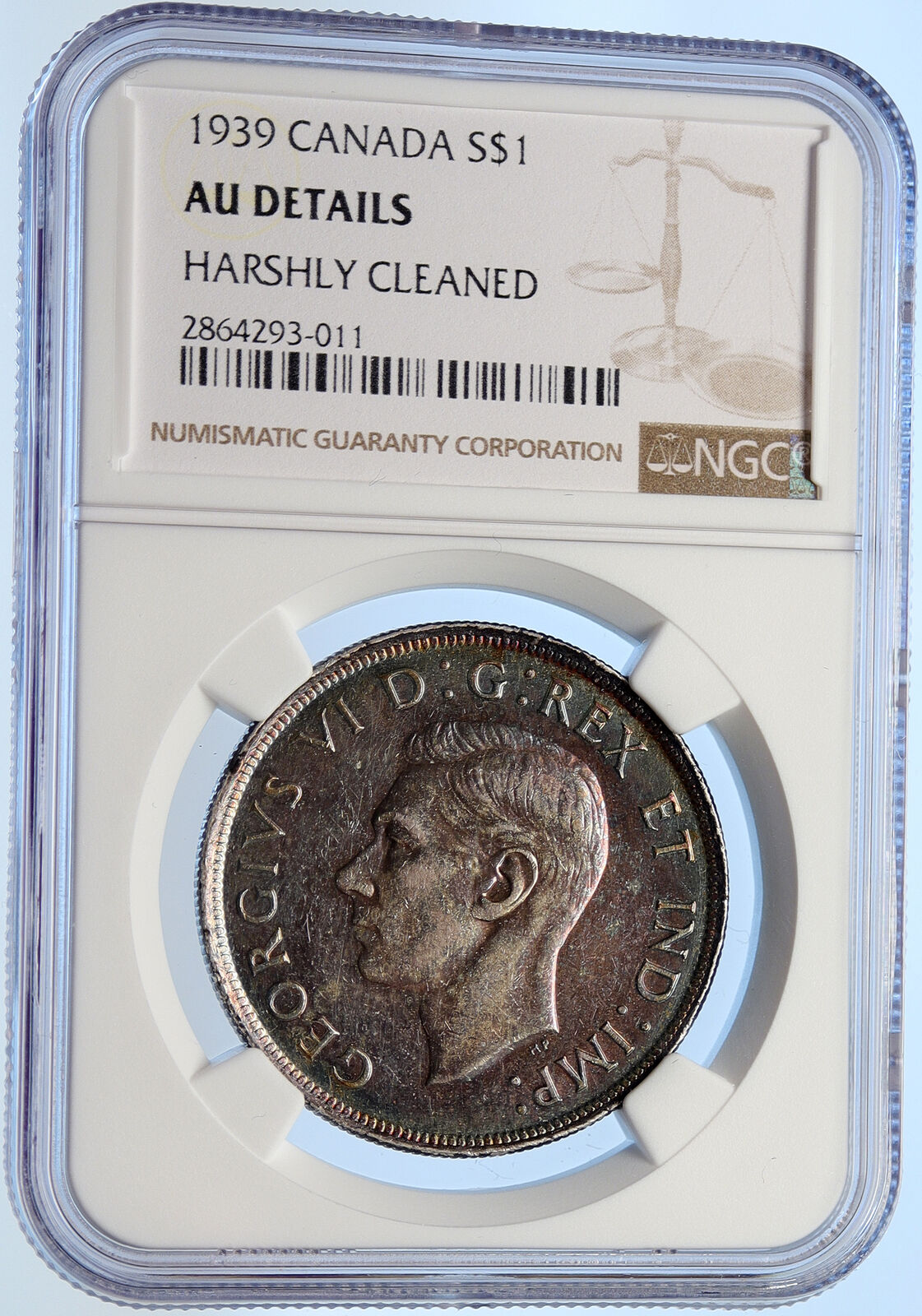 1939 CANADA Centre Block in Ottowa KING George VI Silver Dollar Coin NGC i106431