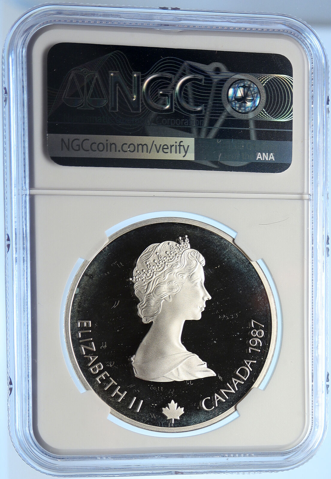 1987 CANADA 1988 CALGARY OLYMPICS Ice Curling Proof Silver $20 Coin NGC i106451