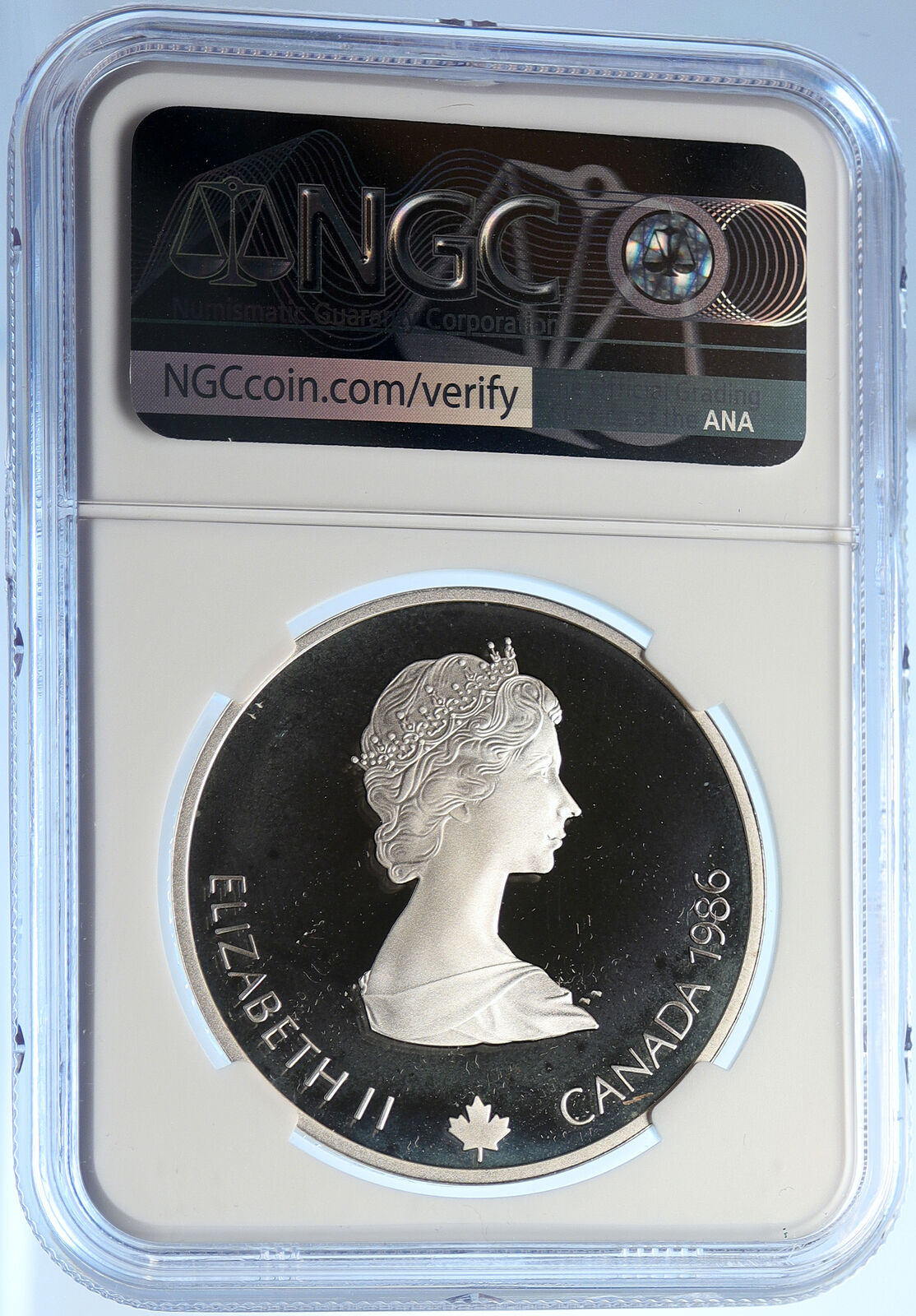 1986 CANADA 1988 CALGARY OLYMPICS Free Skiing Proof Silver $20 Coin NGC i106453