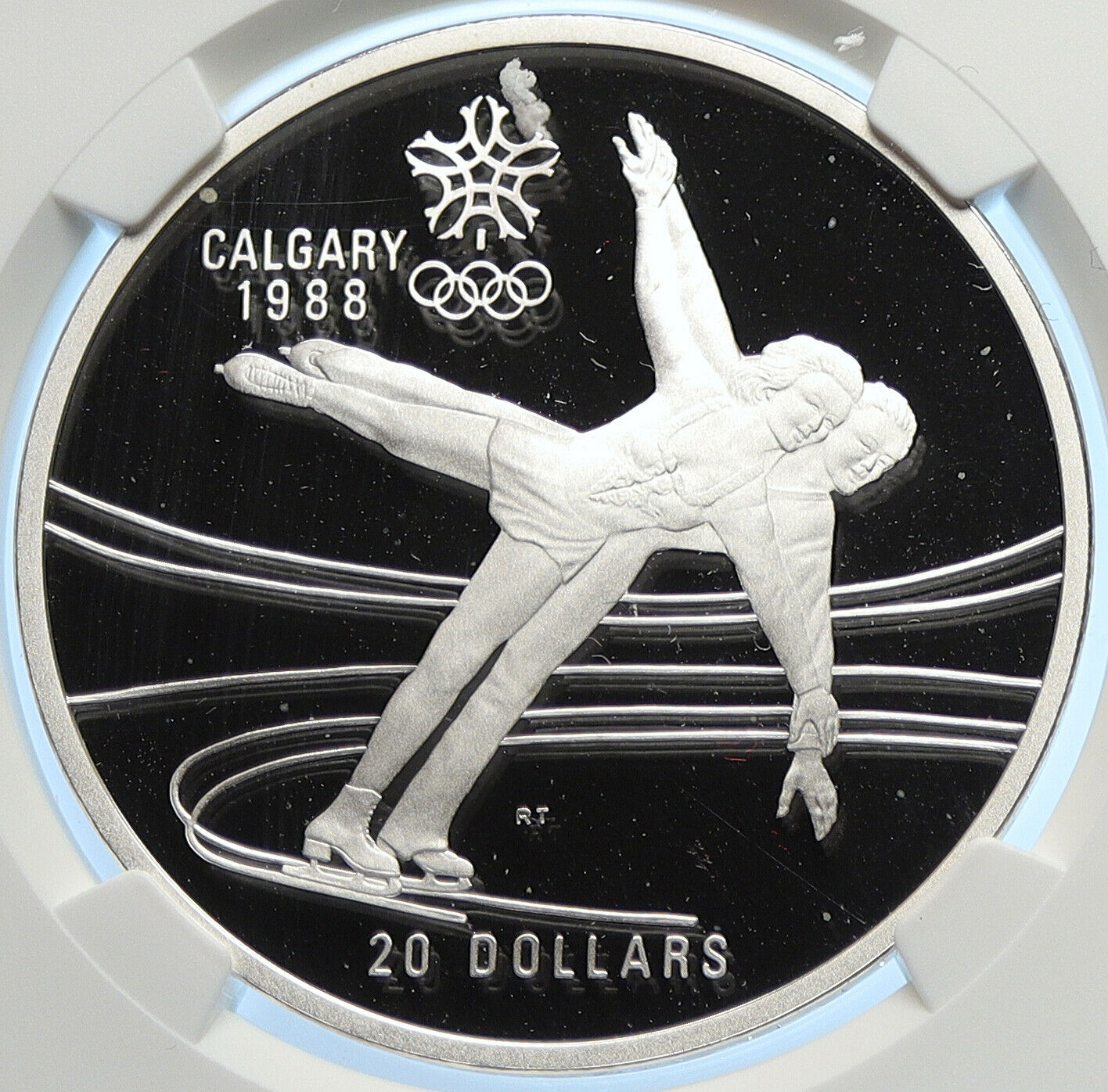 1987 CANADA 1988 CALGARY OLYMPICS Ice Skating Proof Silver $20 Coin NGC i106447