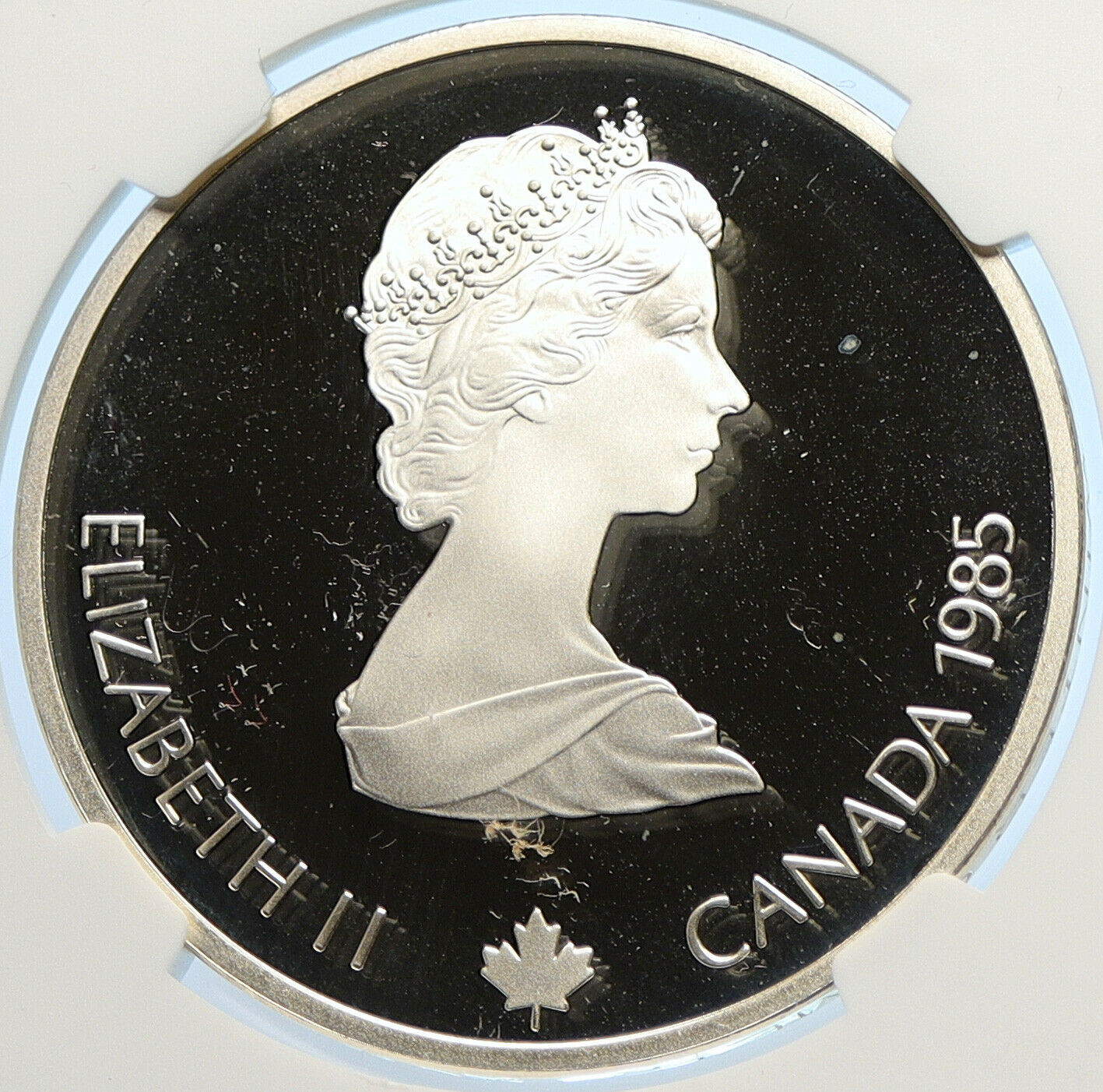 1985 CANADA 1988 CALGARY OLYMPIC Speed Skating Proof Silver $20 Coin NGC i106436