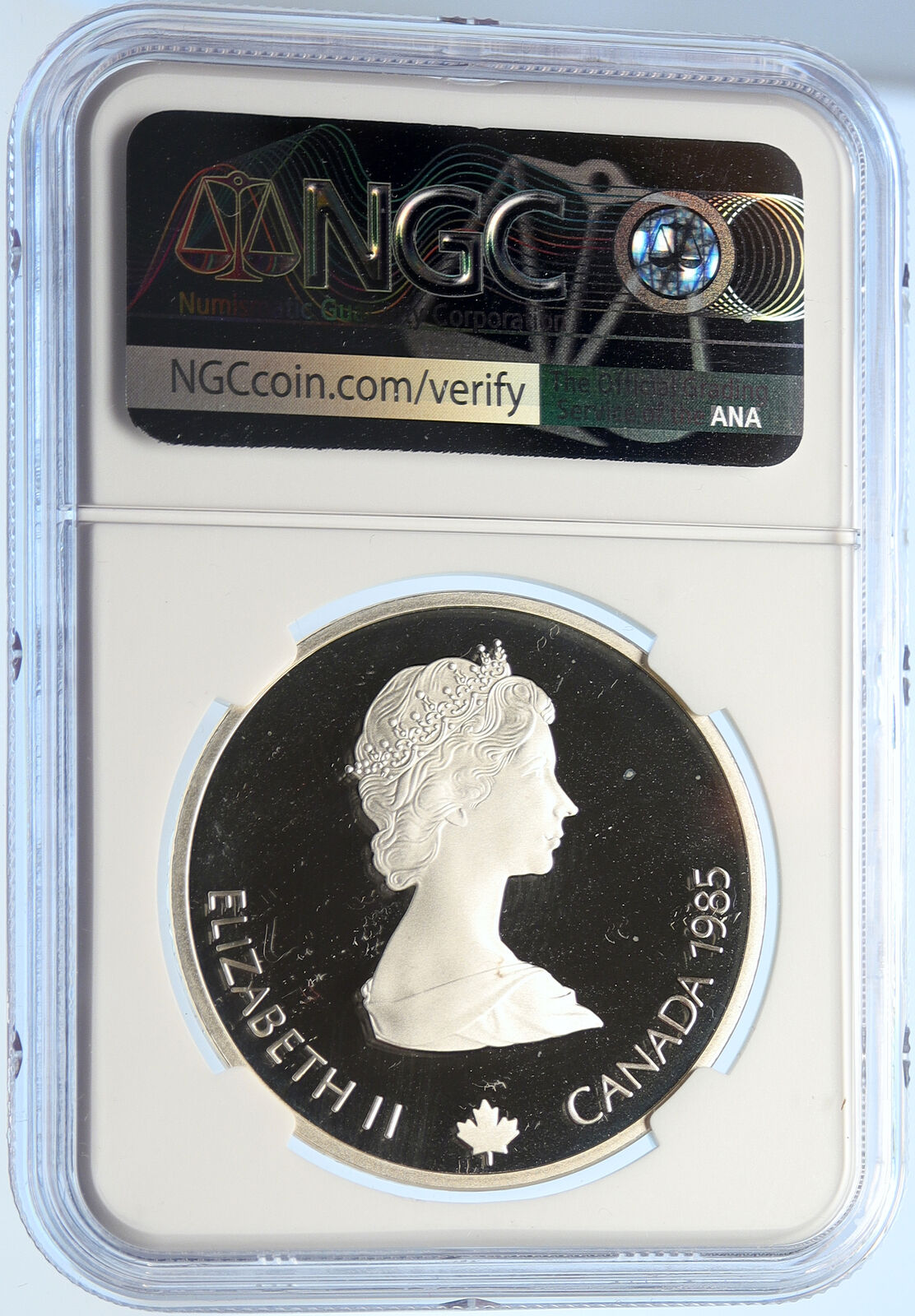 1985 CANADA 1988 CALGARY OLYMPIC Speed Skating Proof Silver $20 Coin NGC i106436