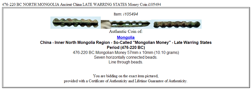 476-220 BC NORTH MONGOLIA Ancient China LATE WARRING STATES Money Coin i105494