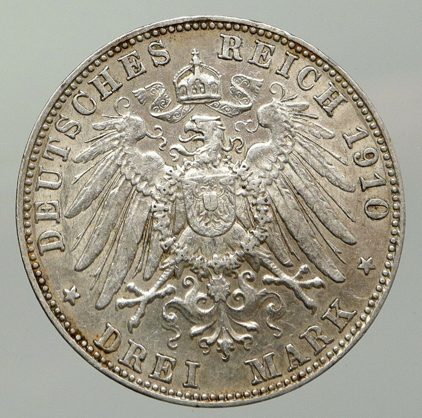 1910 D GERMANY Bavaria Ruled by Otto I Eagle Antique Silver 2 Marks Coin i93046