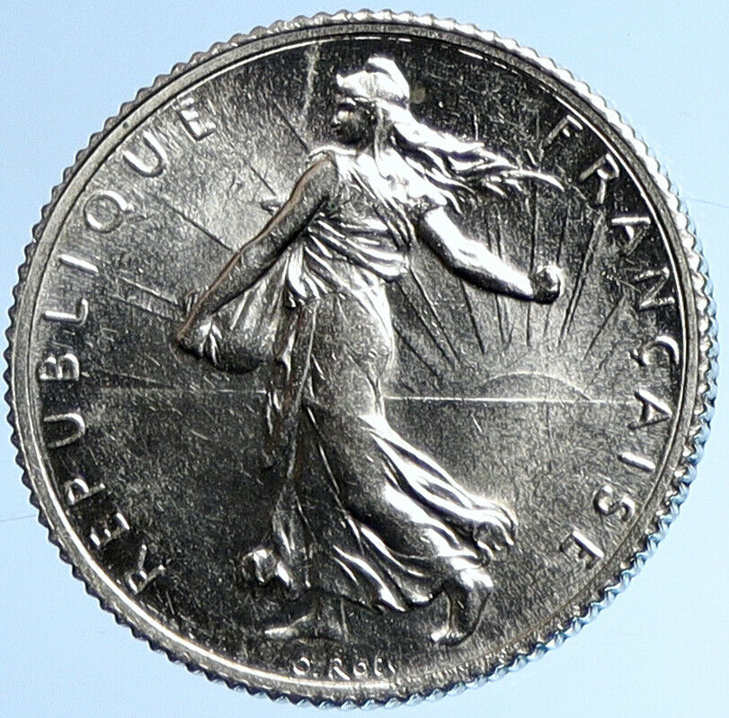 1919 FRANCE w La Semeuse Sower Woman ANTIQUE Silver 1 Franc French Coin i107912