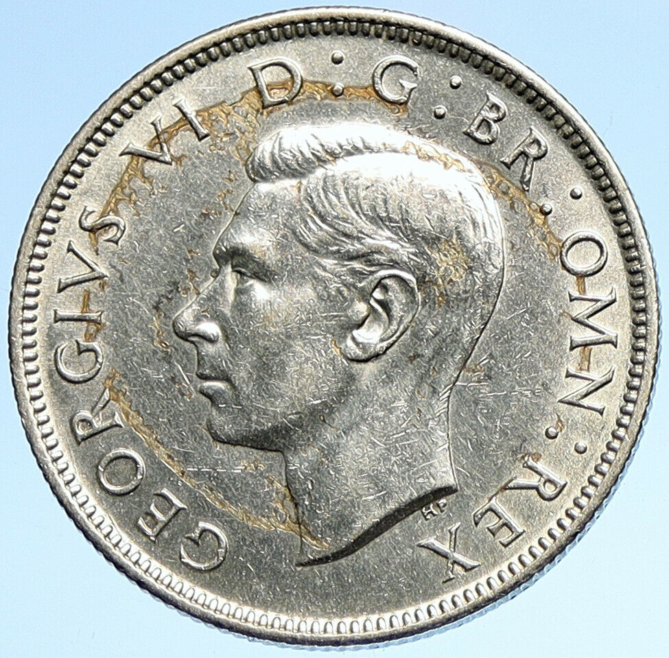 1942 United Kingdom UK Great Britain GEORGE VI Crown Silver Florin Coin i107906