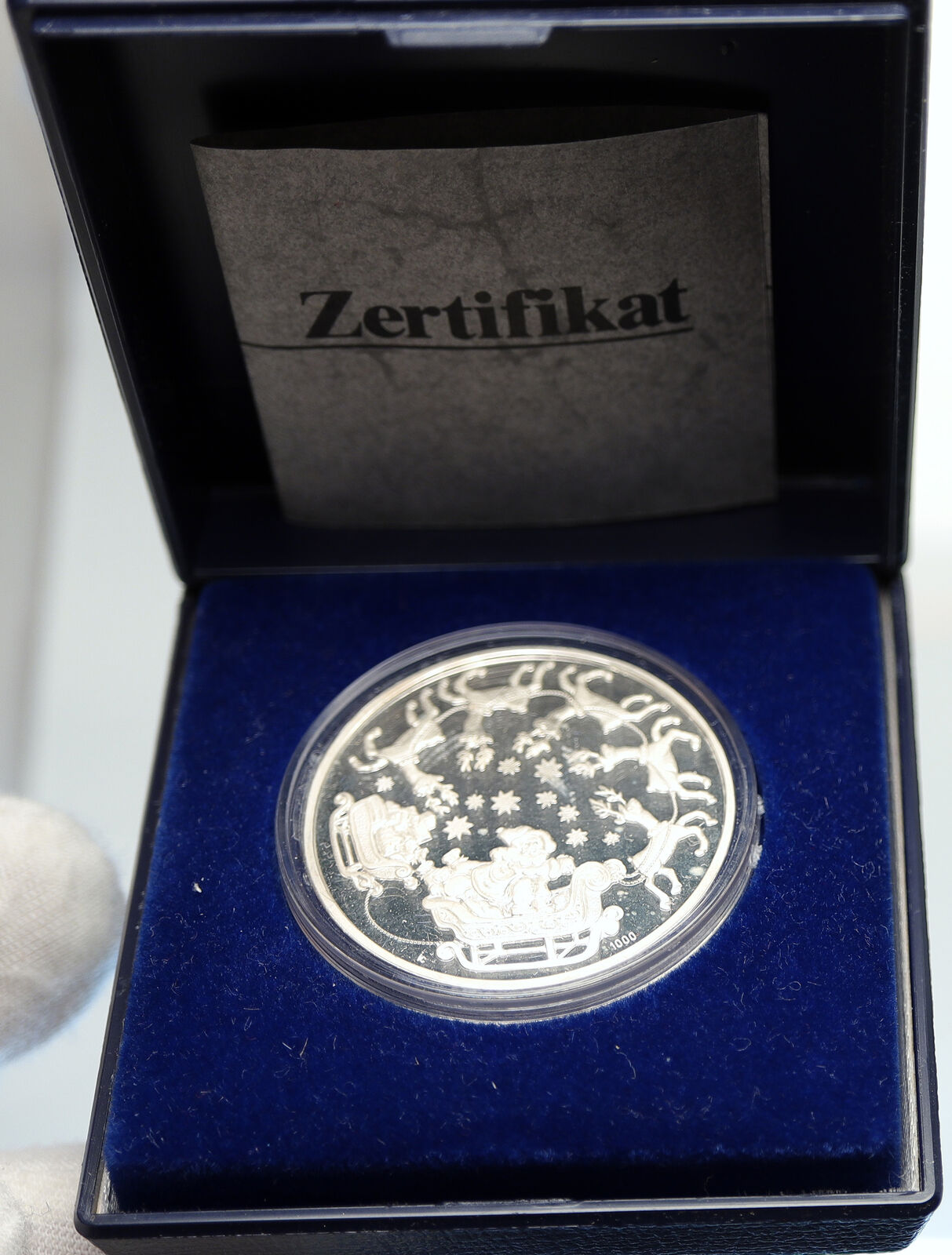 1980 GERMANY Vintage CHRISTMAS WEIHNACTEN Old Proof Silver German Medal i107931