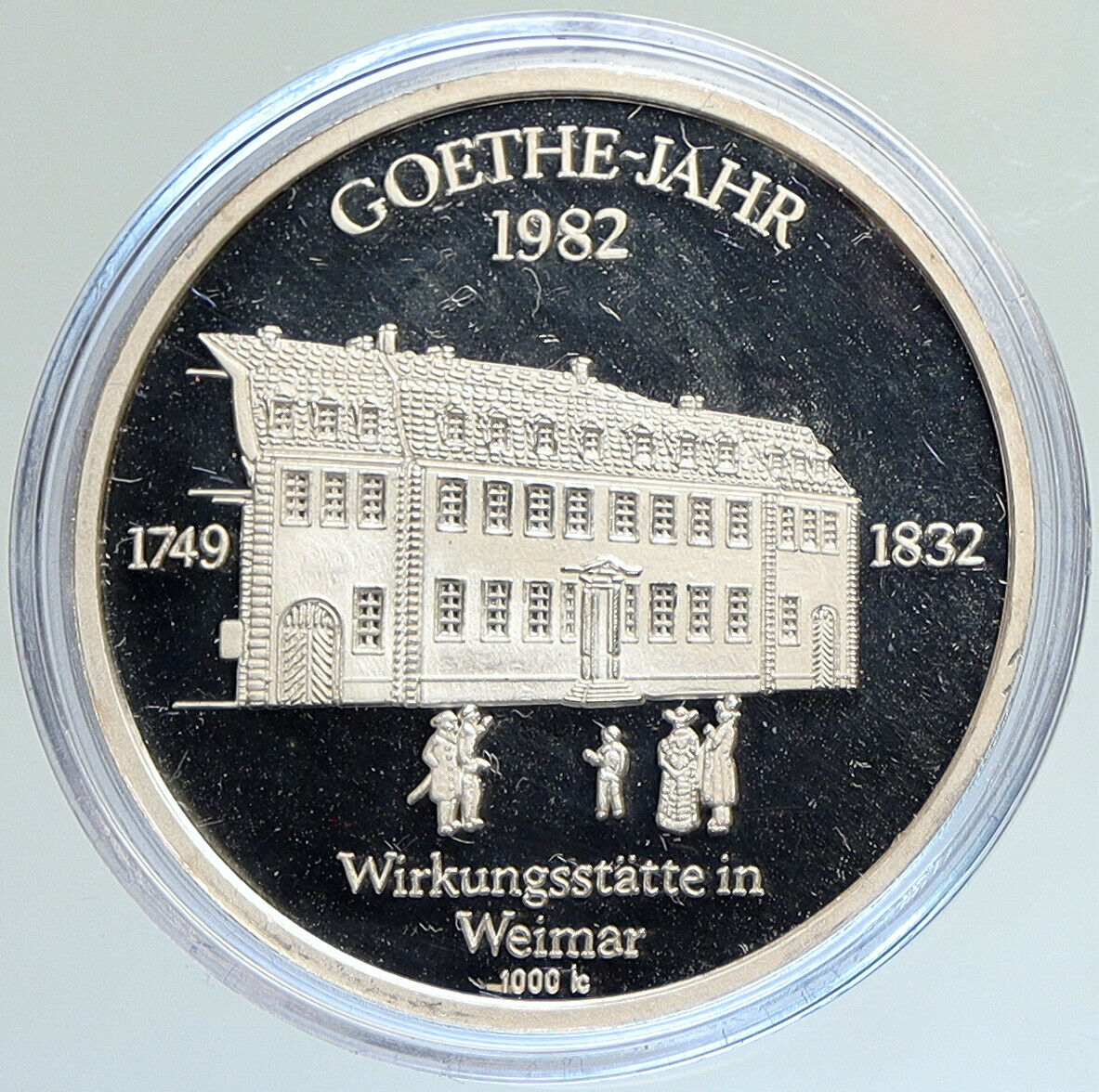 1982 GERMANY Wolfgang Von Goethe Writer Politician Proof Silver Medal i107939