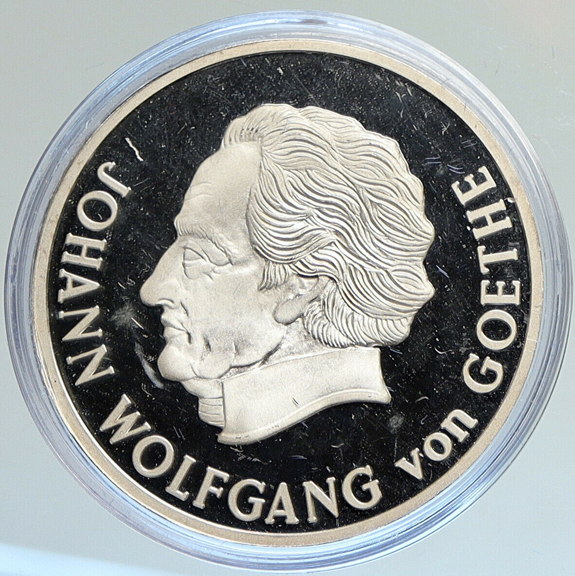 1982 GERMANY Wolfgang Von Goethe Writer Politician Proof Silver Medal i107939