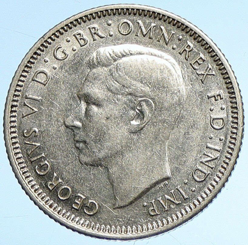 1943 S AUSTRALIA King George VI United Kingdom Silver Shilling Coin RAM i107892