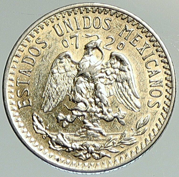 1930 MEXICO Pythagorian Cap of LIBERTY Antique 20 Centavos Silver Coin i107948