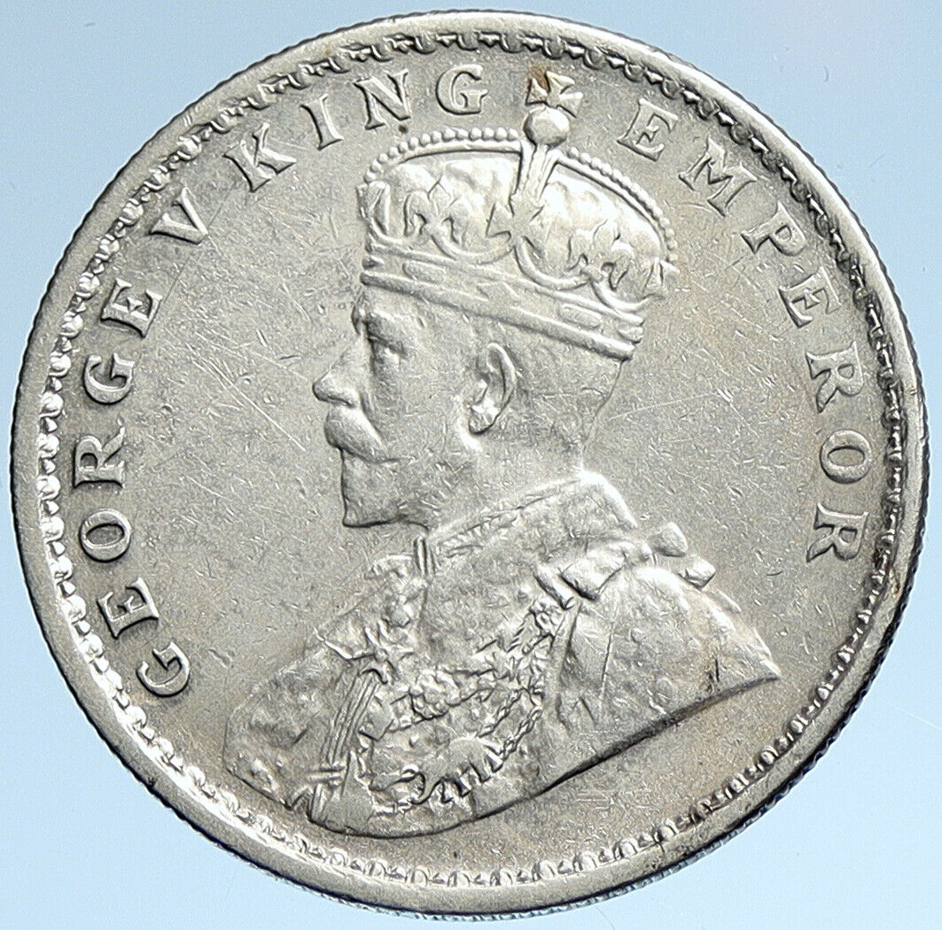 1916 INDIA UK King George V Silver Antique RUPEE Authentic Indian Coin i107434