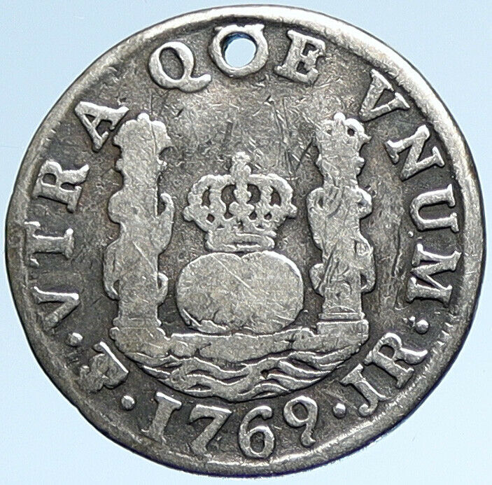 1769 BOLIVIA Spain King Charles III / Carlos III OLD Silver Real Coin i107435