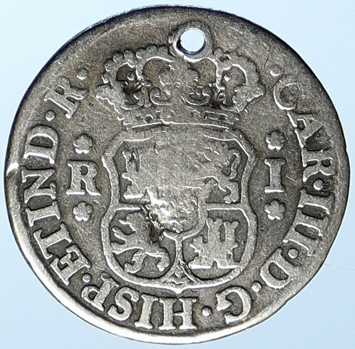 1769 BOLIVIA Spain King Charles III / Carlos III OLD Silver Real Coin i107435