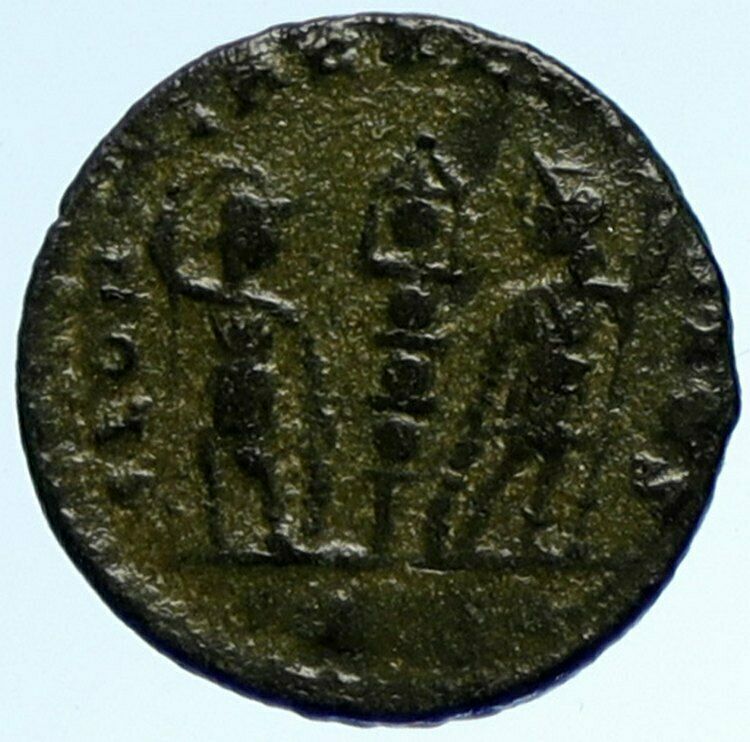 CONSTANS Authentic Ancient CYZICUS 337AD Roman Coin WAR LEGION SOLDIERS i103832