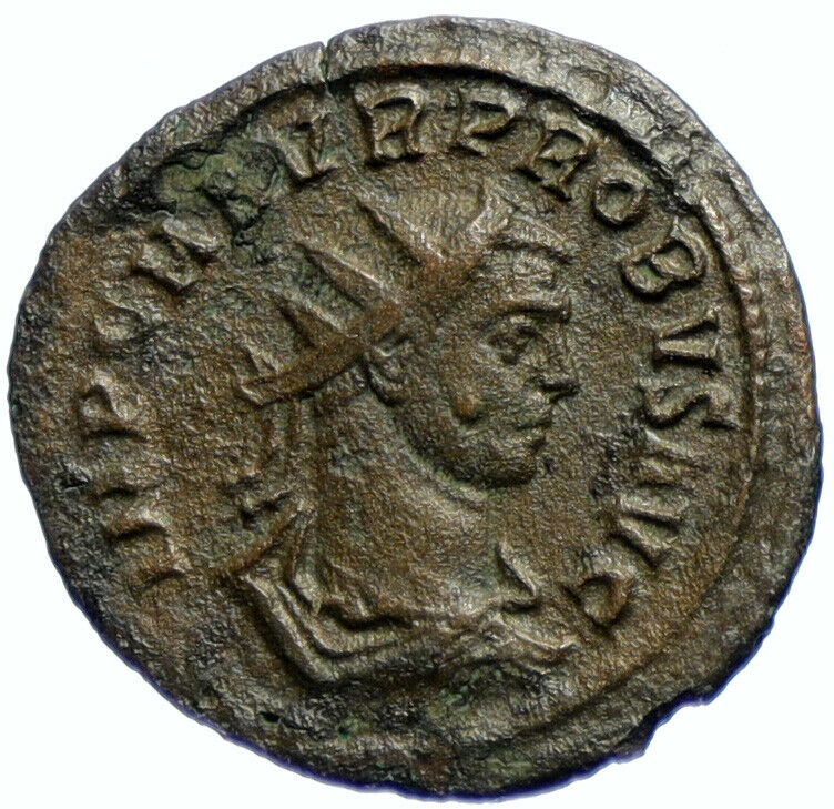 PROBUS Authentic Ancient 277AD Ticinum Roman Coin w SOL SUN GOD HORSES i103808