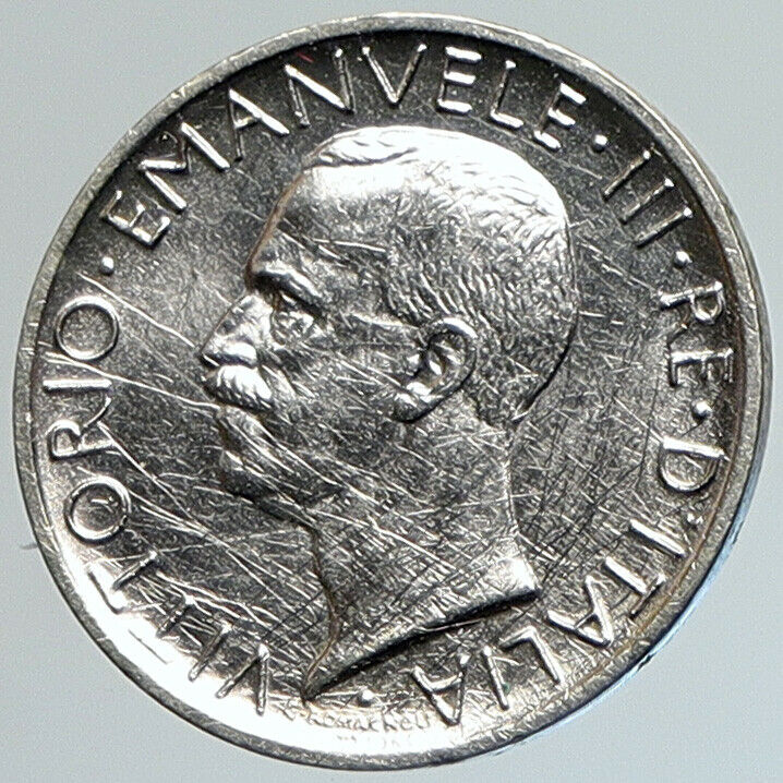 1930 ITALY King Victor Emmanuel III OLD Silver 5 Lire Italian Coin EAGLE i108018