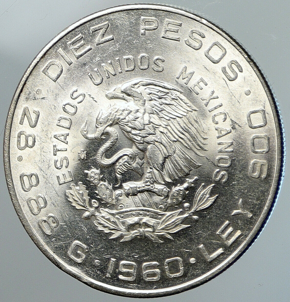 1960 Mexican 150 WAR OF INDEPENDENCE Hidalgo Madero Silver 10 Pesos Coin i108052