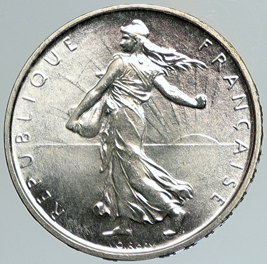 1965 FRANCE French LARGE w La Semeuse SOWER WOMAN Silver 5 Francs Coin i108024