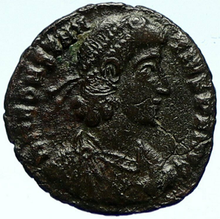 CONSTANTIUS II Authentic Ancient Roman Coin GLADIATOR WAR BATTLE SCENE i103853