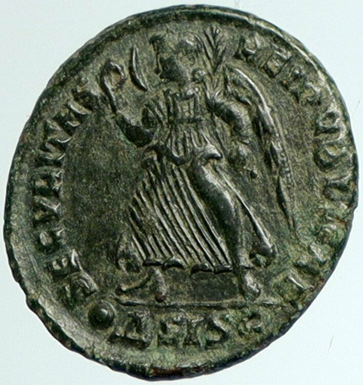 VALENTINIAN I Authentic Ancient 364AD Antique Roman Coin VICTORY ANGEL i102351