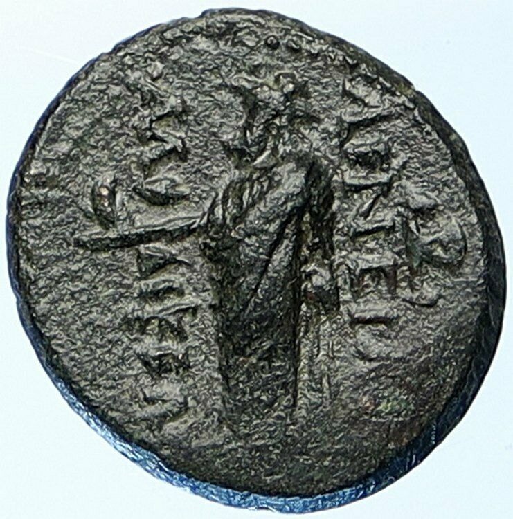 NERO Authentic Laodicea ad Lycum in Phrygia OLD Roman Coin ZEUS & EAGLE i108869