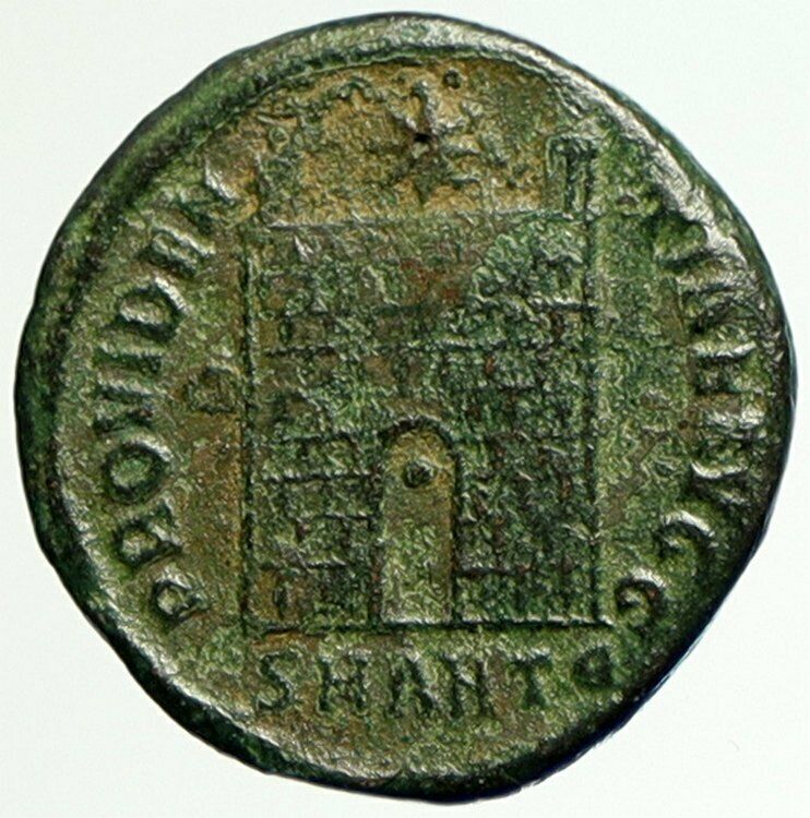 CONSTANTINE I the GREAT Authentic Ancient Roman Coin LEGION CAMP GATE i104393