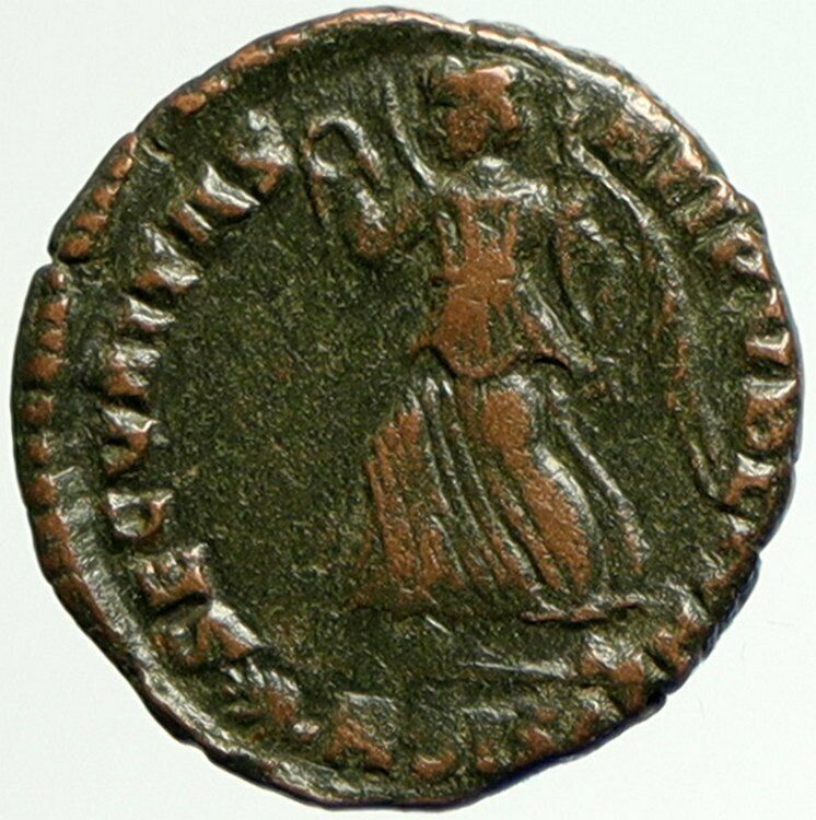 VALENS Original 364AD Siscia Authentic Ancient Roman Coin VICTORY ANGEL i104394