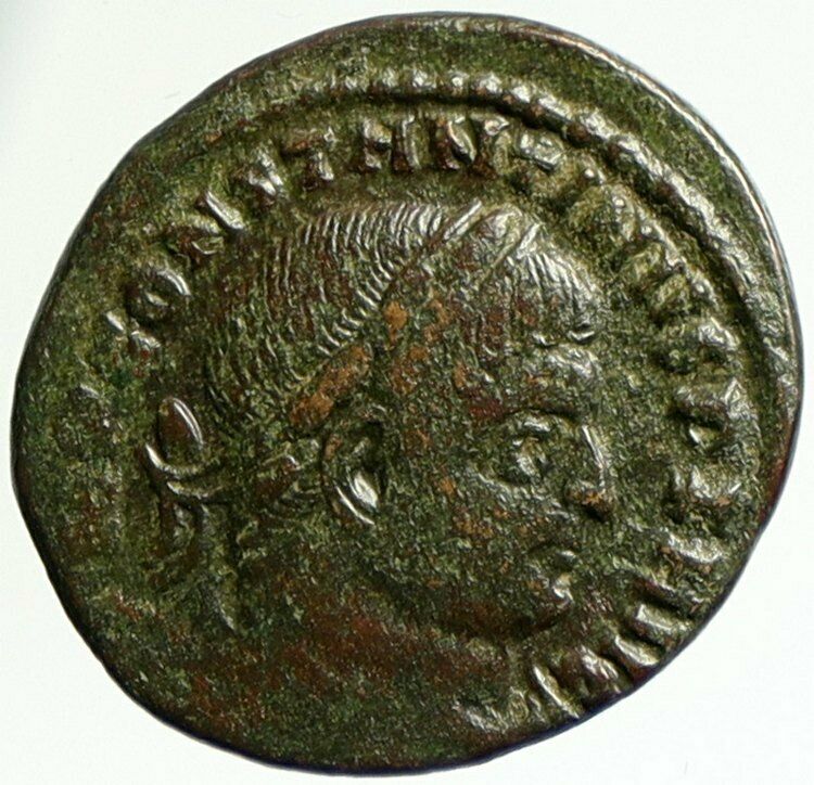 CONSTANTINE I the GREAT Authentic Ancient 314AD Roman Coin SOL SUN GLOBE i104399