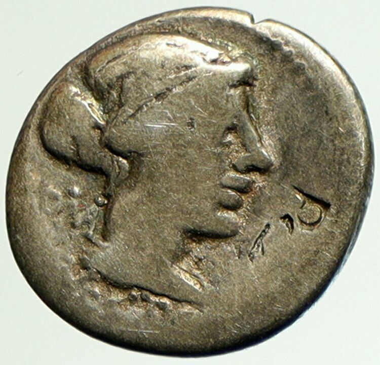 Roman Republic 89BC Ancient Rome Silver Coin CATO Moneyer w NIKE VICTORY i104392