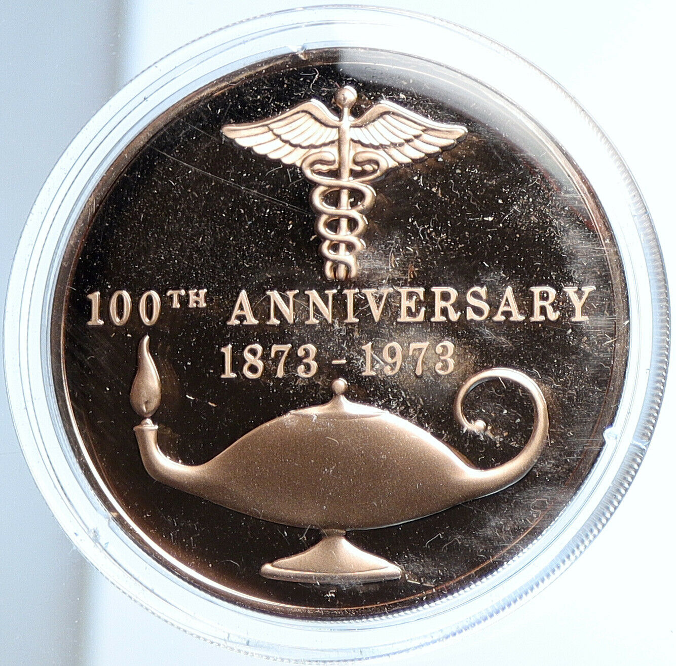 1973 USA United States FIRST NURSING SCHOOL CENTENNIAL LAMP Proof Medal i109074