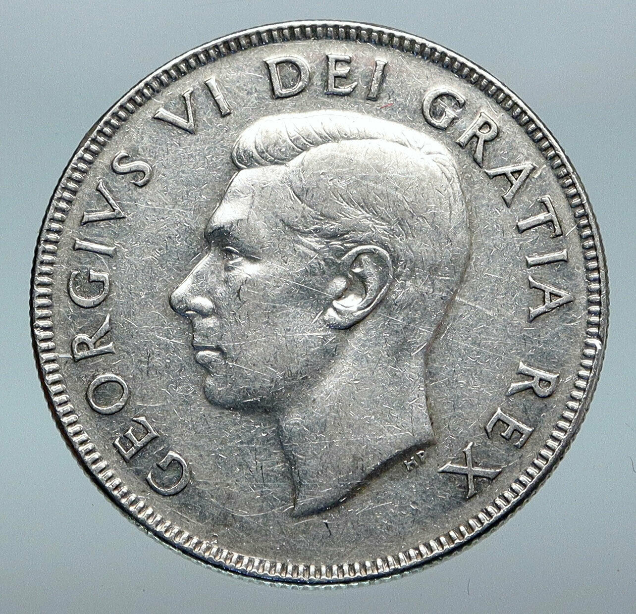 1950 CANADA UK King GEORGE VI Lions Crown Large Old SILVER 50 Cents Coin i85254