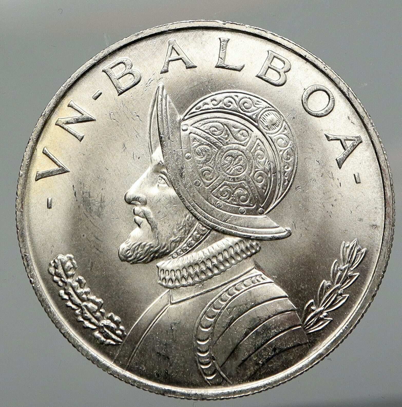 1966 PANAMA Large Silver CONQUISTADOR Old VINTAGE Silver BALBOA Coin i92945