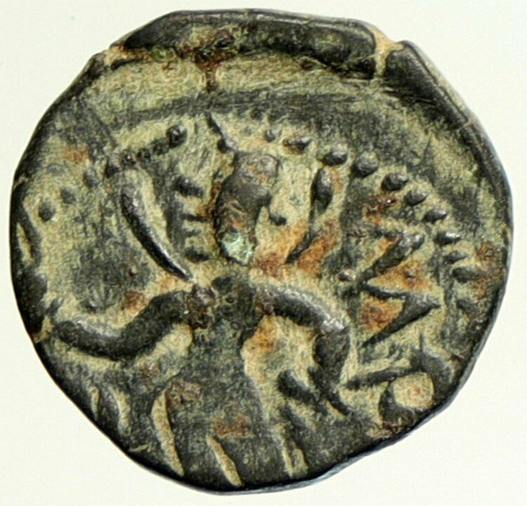 KANISHKA I Kushan Empire North INDIA Ancient Authentic Greek Coin w MAO i104984