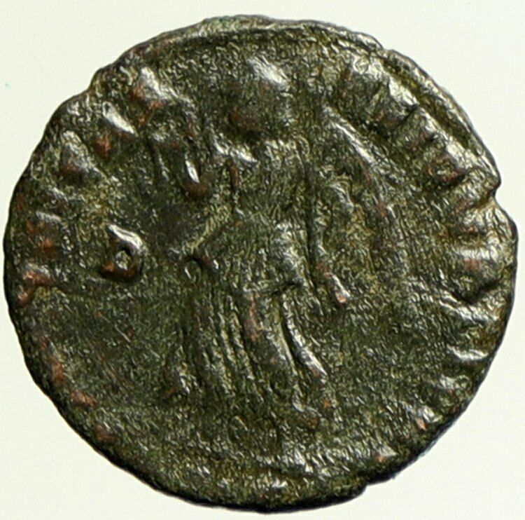 VALENS Genuine 364AD Rome Authentic Ancient OLD Roman Coin VICTORY Angel i104985