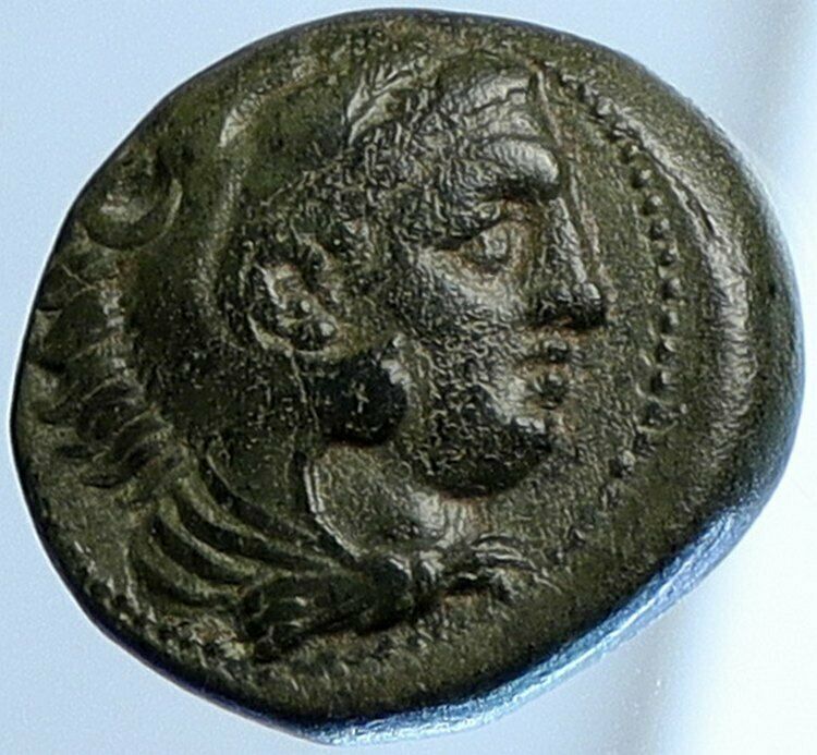 ALEXANDER III the GREAT Macedonia Ancient OLD Greek Coin HERCULES WEAPON i108900