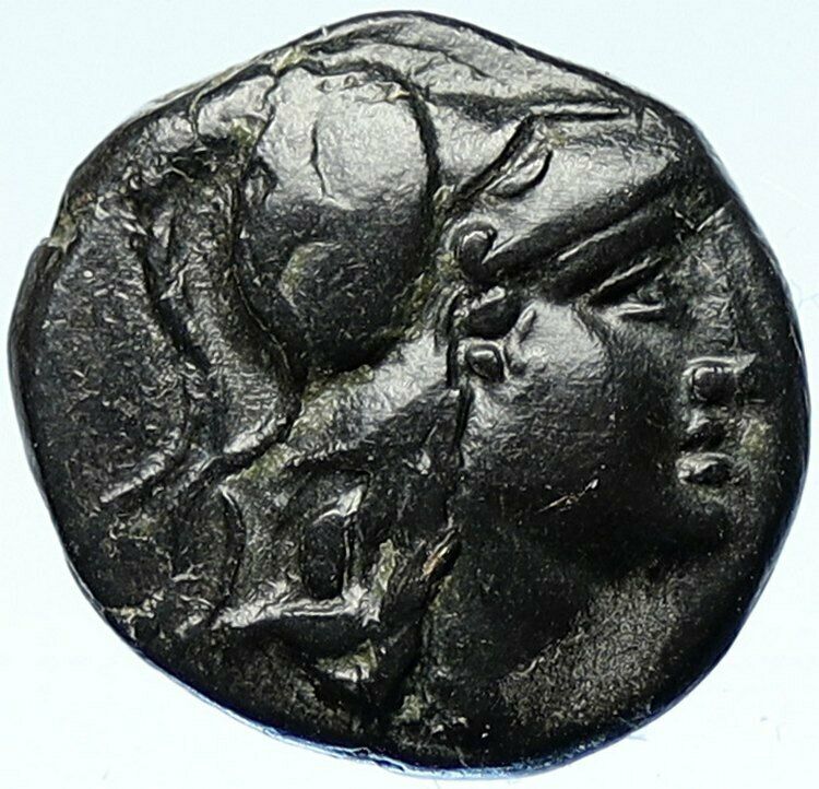 PERGAMON in MYSIA Authentic 150BC Ancient OLD Greek Coin Athena TROPHY i107554