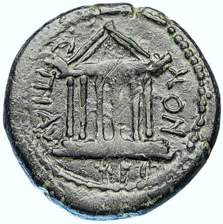 CLAUDIUS Koinon of Galatia Authentic Ancient Roman Coin HEXASTYLE TEMPLE i108895