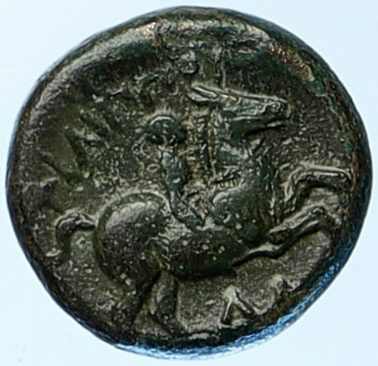 PHILIP II Alexander the Great Dad OLYMPIC GAMES Ancient Greek HORSE Coin i108888