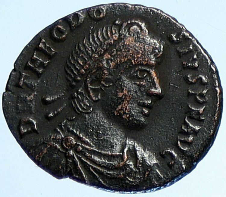 THEODOSIUS I the GREAT 379AD Antique Ancient Roman Coin Constantinopolis i109107